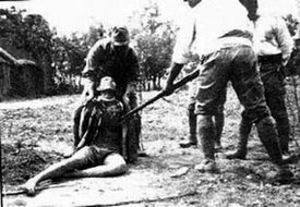 被俘的中国人成了日军大刺活人的耙子