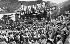 边区各界举行中国共产党建党十九周年、抗战三周年纪念大会
